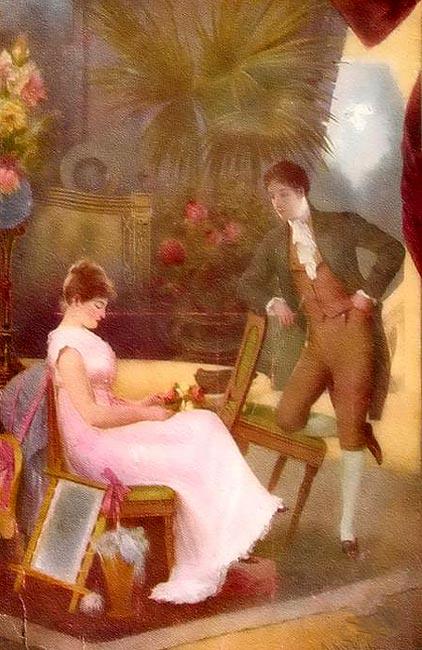 Unknown Artist - Lovers Meeting In A Parlour, 1903